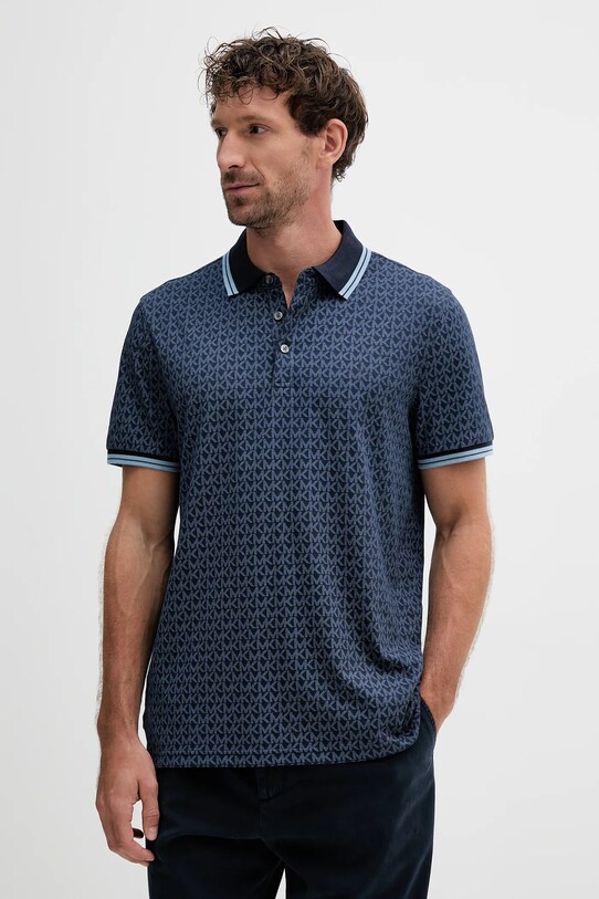Michael Kors polo bawełniane wzorzyste granatowy CS550V85KS
