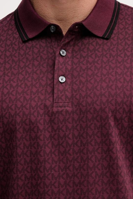 Michael Kors polo bawełniane CS550V85KS bordowy