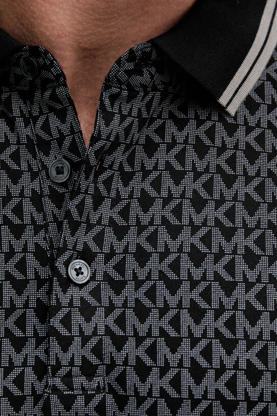 Βαμβακερό μπλουζάκι πόλο Michael Kors CS550V85KS μαύρο