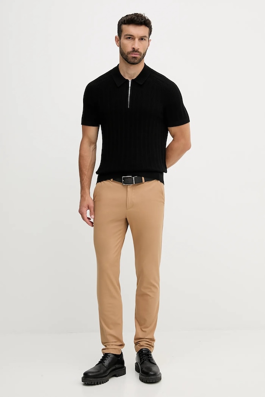 Michael Kors polo bawełniane CT560GT469 czarny AW25