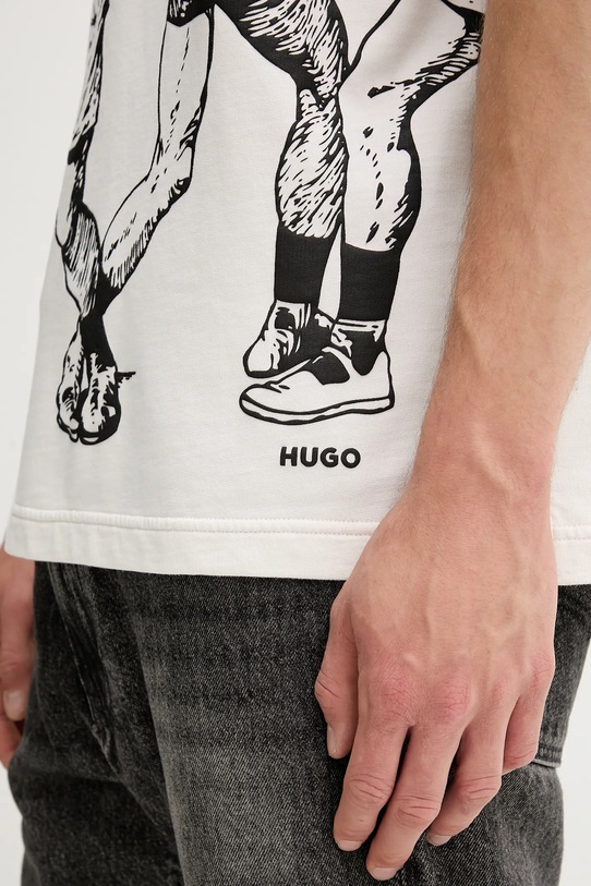 HUGO polo bawełniane 50542432 beżowy