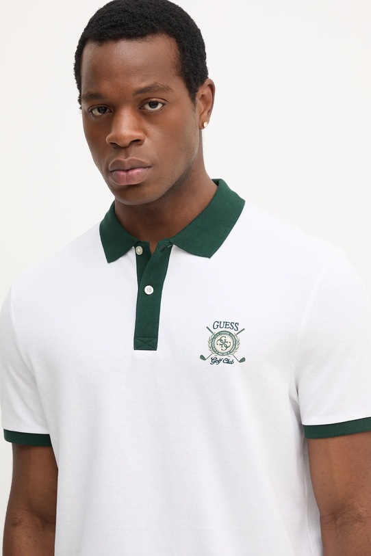 Guess polo bawełniane biały M5YP03.KCJV1