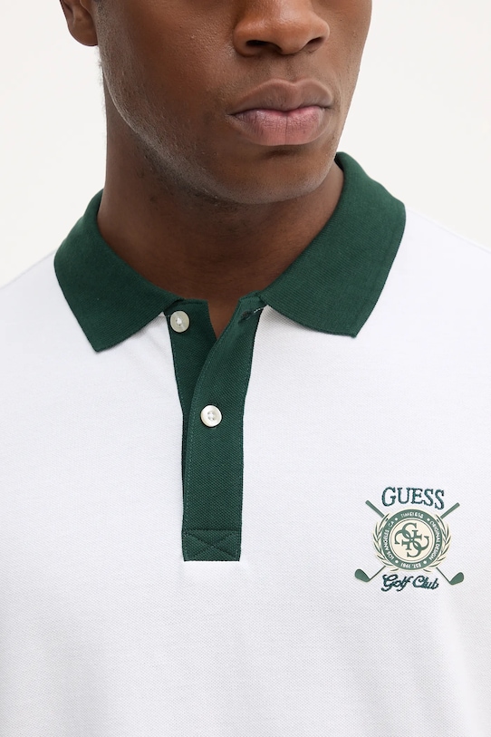Guess polo bawełniane M5YP03.KCJV1 biały