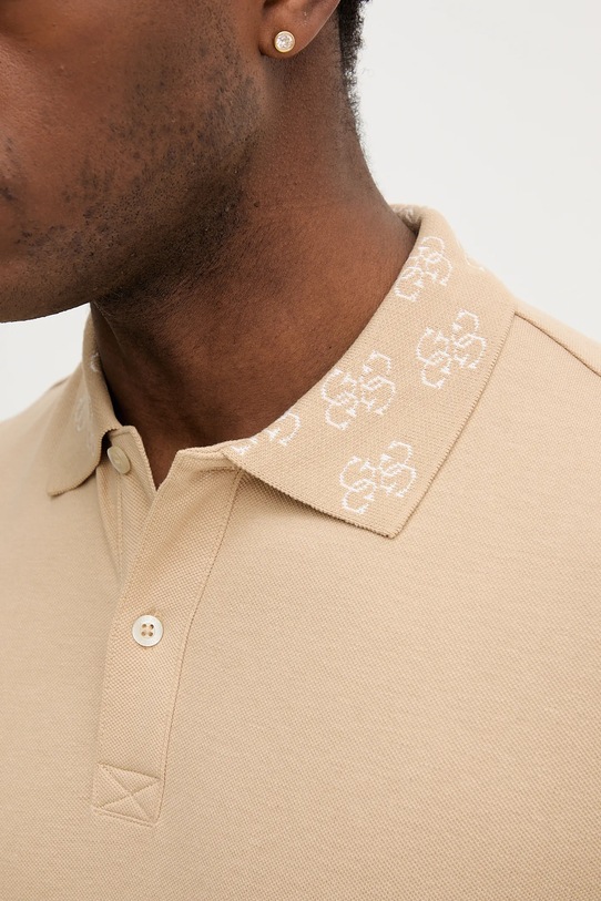 Guess polo bawełniane M5YP34.KCJV1 beżowy