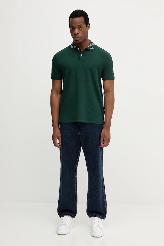 Guess polo de bumbac M5YP34.KCJV1 verde AW25