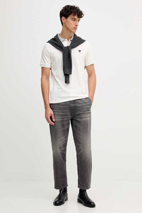Тениска с яка Guess LYLE M5YP60.K7O64 бежов AW25