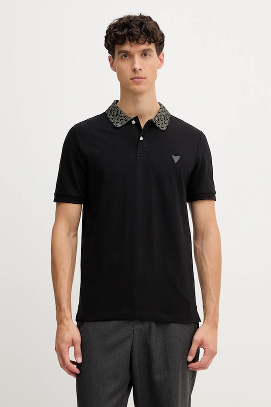 Guess tricou polo LYLE slim negru M5YP60.K7O64