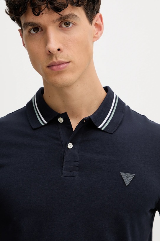Polo tričko Guess NOLAN námořnická modř M5YP66.J1314