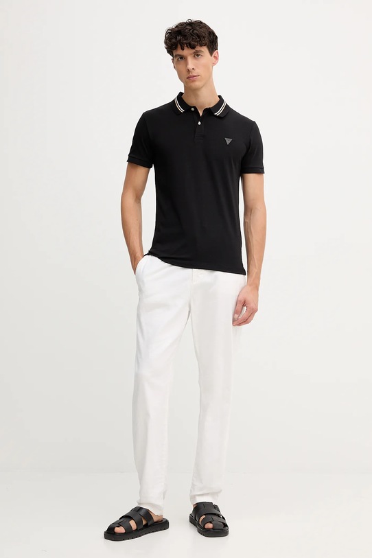Guess tricou polo NOLAN M5YP66.J1314 negru AW25