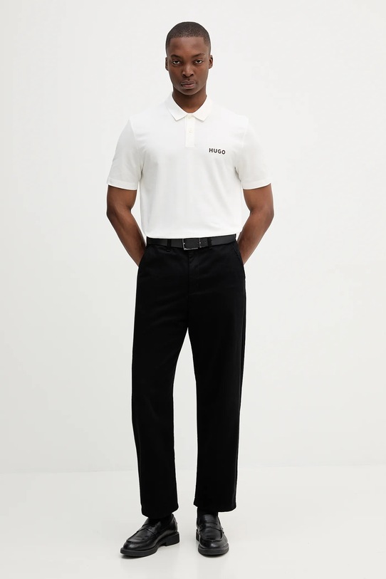 HUGO polo de bumbac 50542830 bej AW25