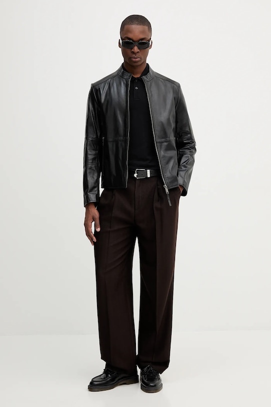 Бавовняне поло HUGO 50542830 чорний AW25