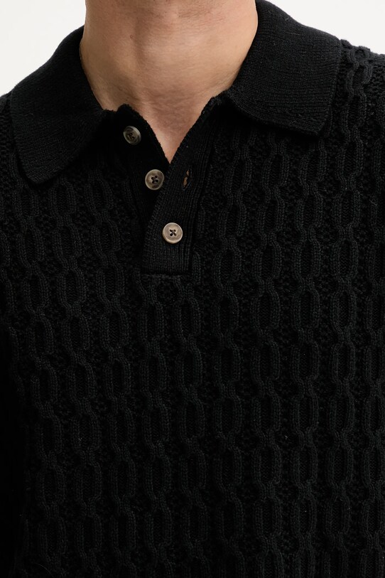 Les Deux polo de bumbac Garrett 1000031 negru