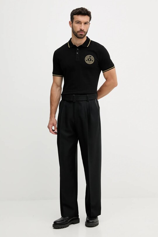 Versace Jeans Couture polo bawełniane 79GAGT00.CJ01T czarny AW25