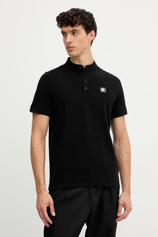 Karl Lagerfeld tricou polo regular negru 554221.745001