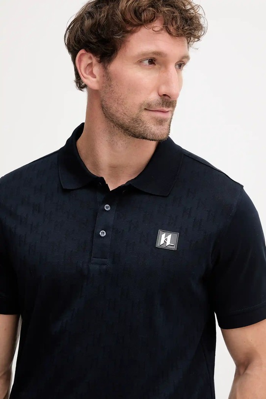 Bavlněné polo tričko Karl Lagerfeld námořnická modř 554201.745006