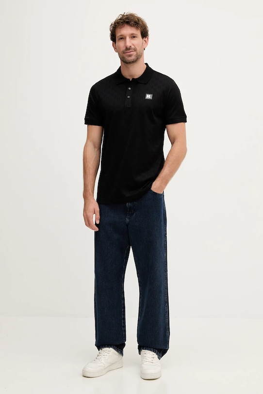 Karl Lagerfeld polo bawełniane 554201.745006 czarny AW25