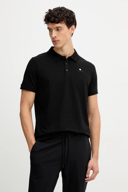 Karl Lagerfeld tricou polo regular negru 554235.745022