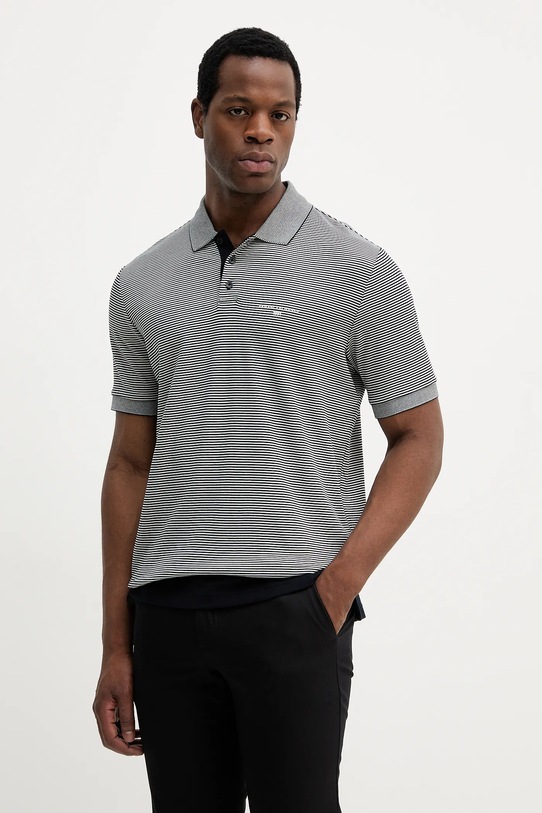 Armani Exchange polo bawełniane wzorzyste granatowy XM000995.AF15917