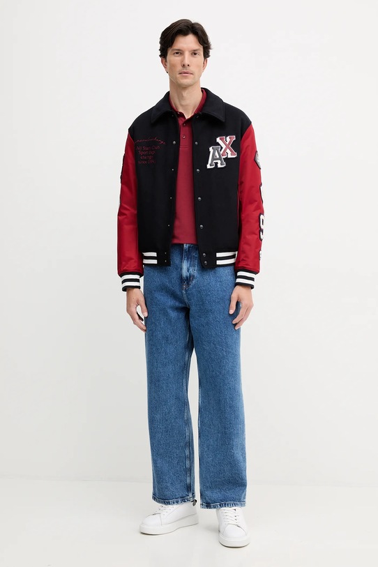 Armani Exchange polo XM001289.AF10363 bordowy AW25