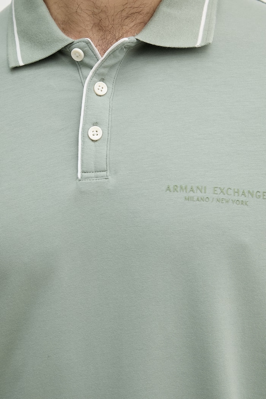Armani Exchange polo za muškarce s pamukom XM001557.AF10363 zelena