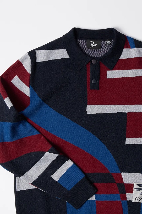 Ρούχα Πουλόβερ με προσθήκη μαλλιού by Parra Vertical forest knitted polo 54240 μπλε