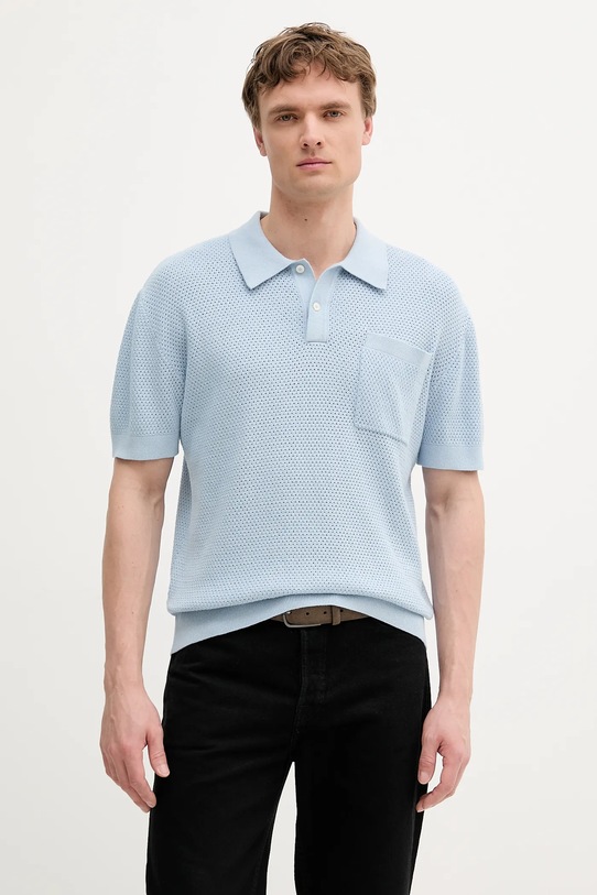 Pepe Jeans polo din bumbac regular albastru PM702536