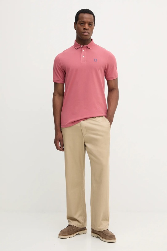 Hackett London polo bawełniane HM5600001 różowy AW25