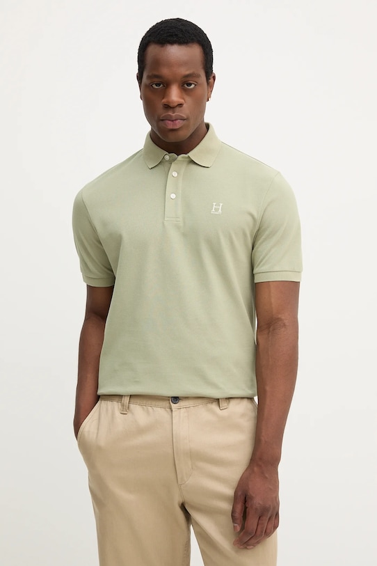 Hackett London polo bawełniane bawełna zielony HM5600001
