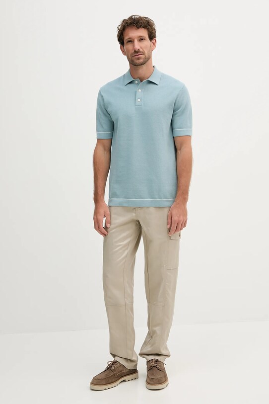 Hackett London polo bawełniane HM7000005 niebieski AW25