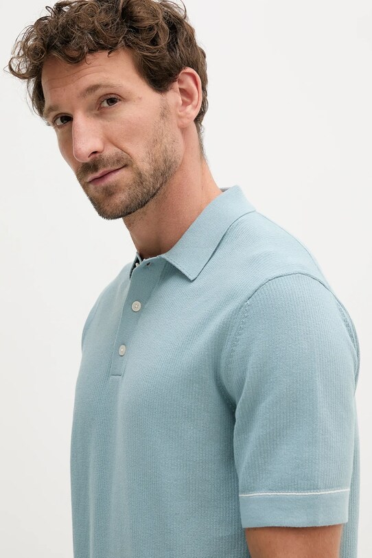 Hackett London polo bawełniane niebieski HM7000005