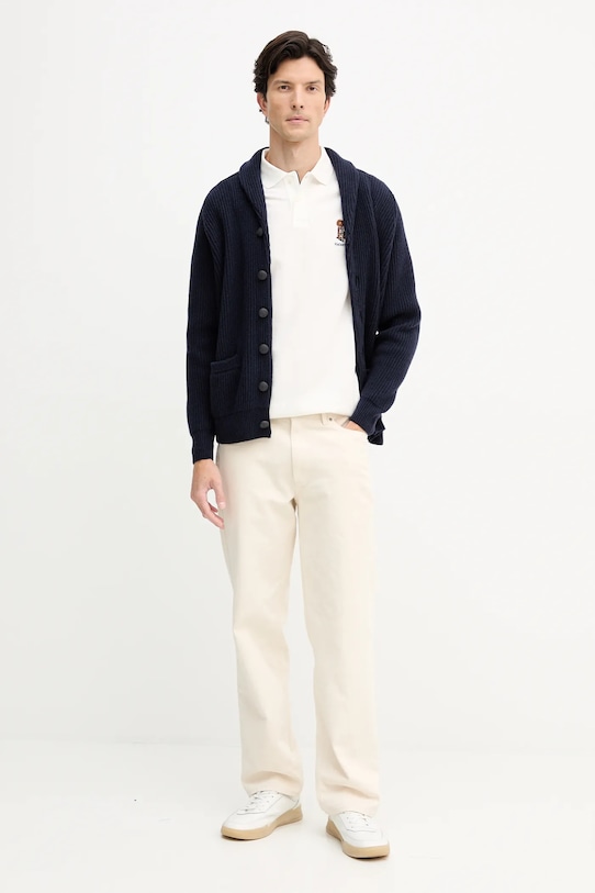 Hackett London pamut póló HM5600028 bézs AW25