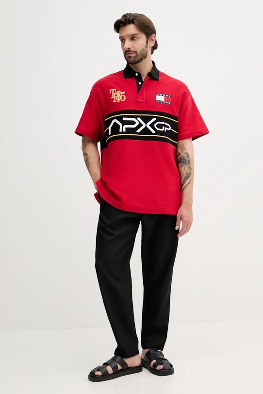 Tommy Hilfiger pamut póló x F1 THE MOVIE MW0MW41393 piros AW25
