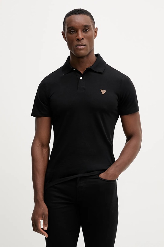 Guess polo NOLAN aplikacja czarny M5BP66.J1314