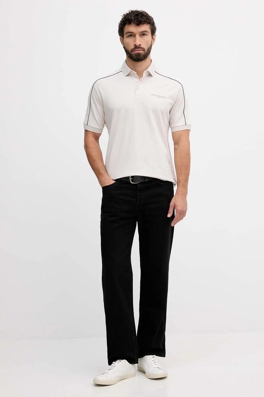 Armani Exchange polo bawełniane XM001359.AF13026 beżowy AW25