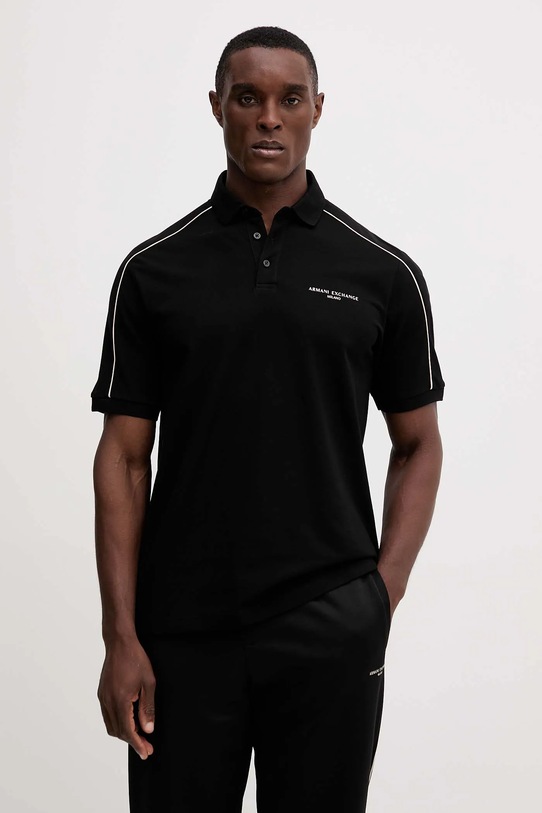 Хлопковое поло Armani Exchange хлопок чёрный XM001359.AF13026