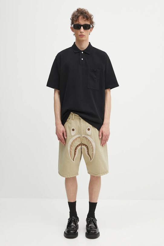 Bavlněné polo tričko Human Made HM29CS025 černá