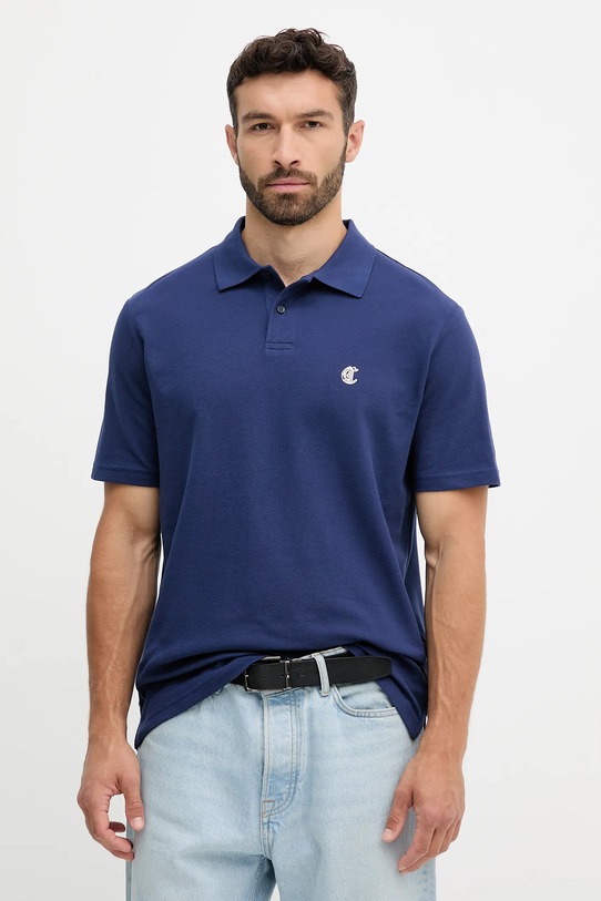 Just Cavalli polo bawełniane bawełna granatowy 79OAGT06.CJ506
