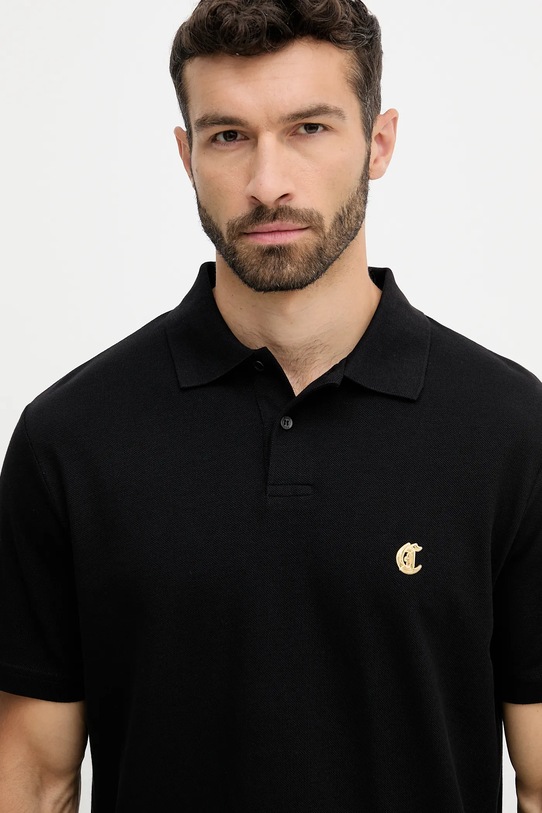 Just Cavalli polo bawełniane czarny 79OAGT06.CJ506