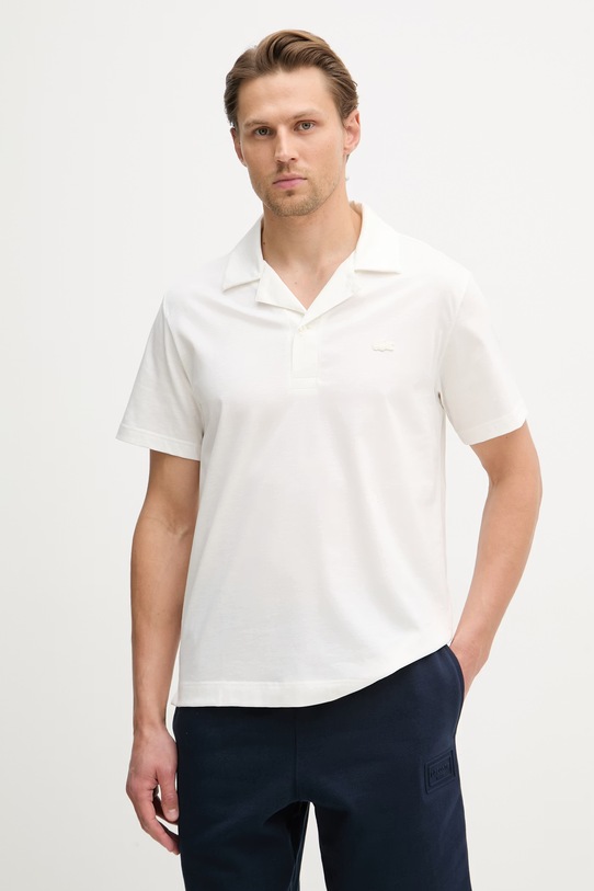 Lacoste polo męskie bawełniane beżowy DH5928