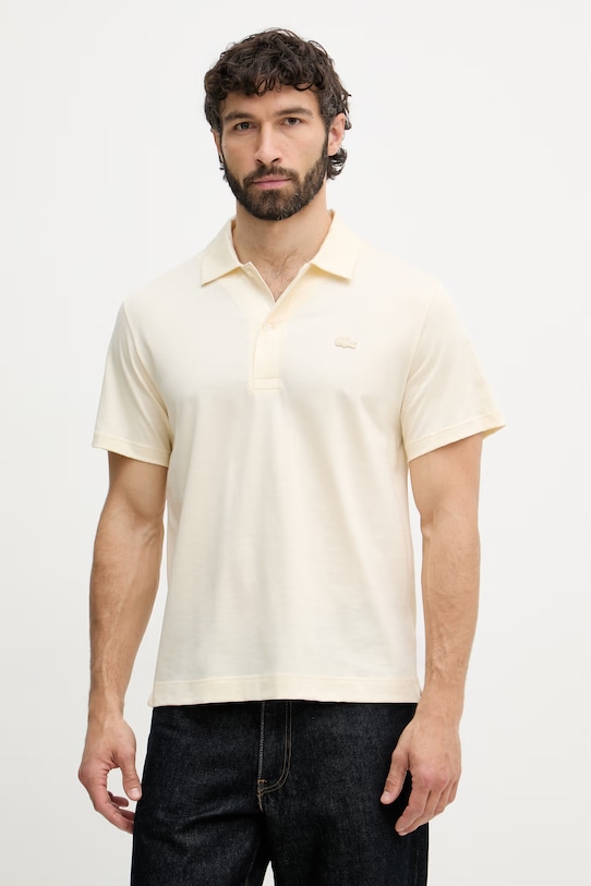 Lacoste polo tričko pánske bavlnené béžová DH5928