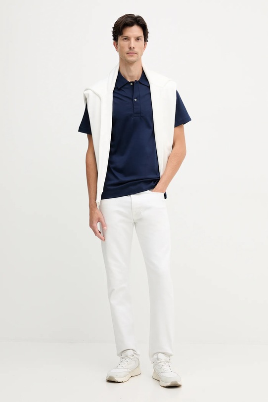 Lacoste polo bawełniane DH5928 granatowy AW25