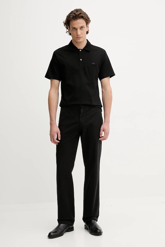 Bavlnené polo tričko Lacoste DH5928 čierna AW25