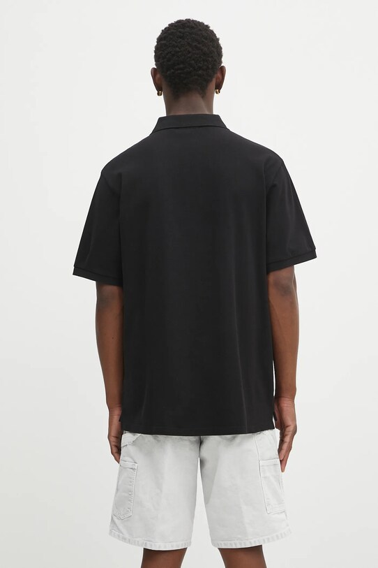 Odzież Carhartt WIP polo bawełniane S/S Carhartt Script I035231.0D2XX czarny