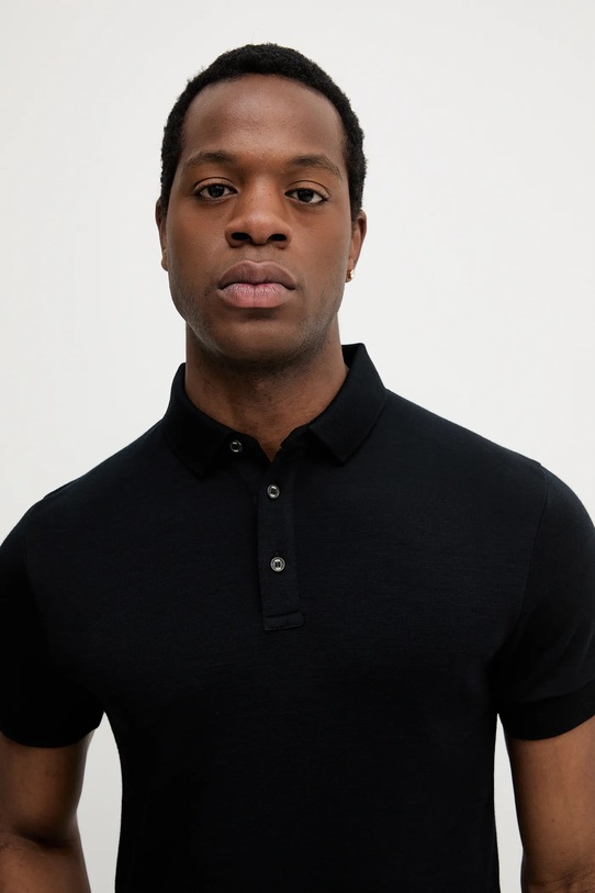 Joop! polo wełniane czarny 30043596