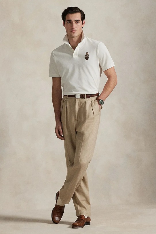 Ρούχα Βαμβακερό μπλουζάκι πόλο Polo Ralph Lauren 710P00082 λευκό