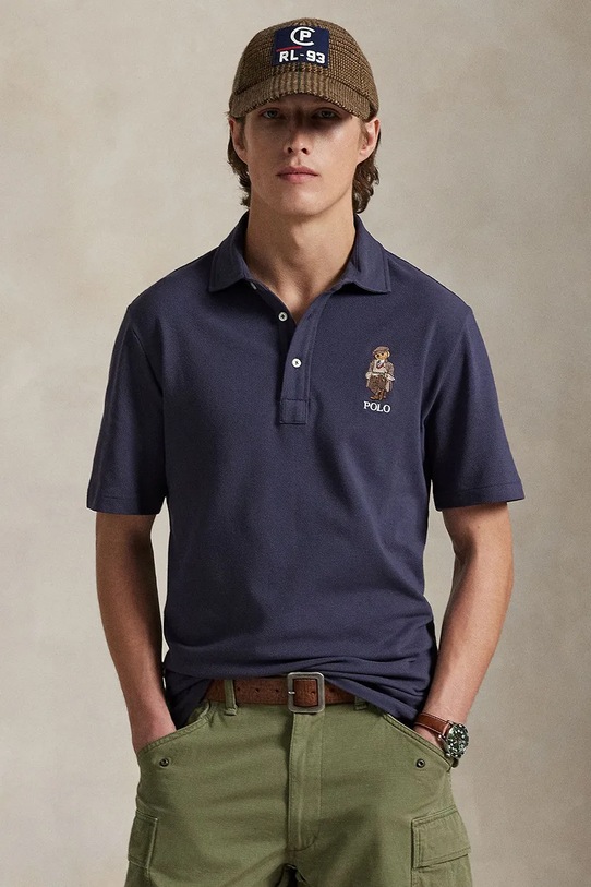 Polo Ralph Lauren polo bawełniane 710P00083 niebieski