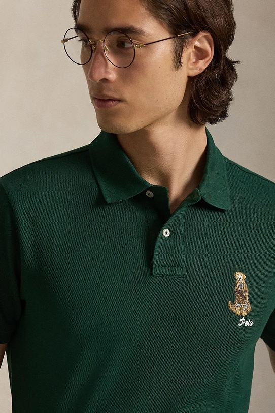 Polo Ralph Lauren polo de bumbac verde 710P00095