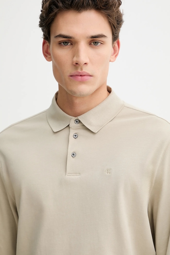 Calvin Klein longsleeve bawełniany beżowy LV040EM909