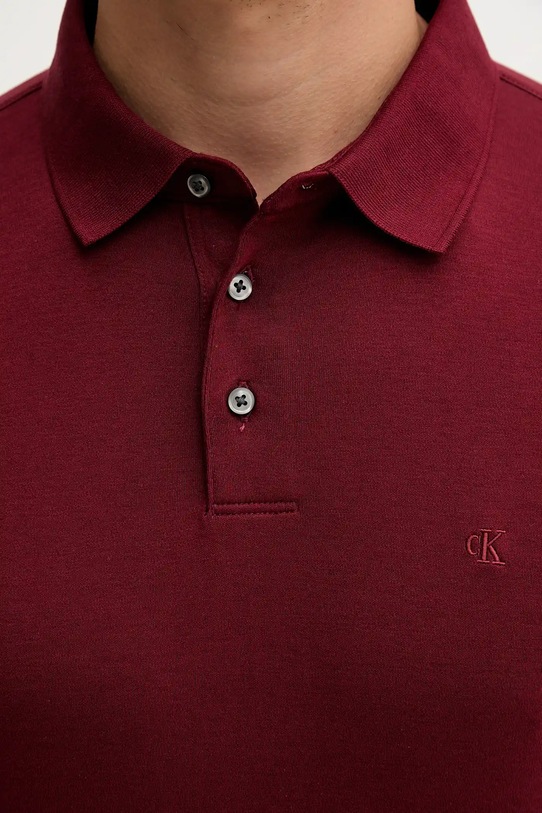 Calvin Klein longsleeve bawełniany LV040EM909 bordowy
