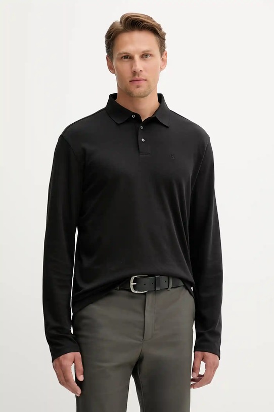 Calvin Klein longsleeve bawełniany bawełna czarny LV040EM909